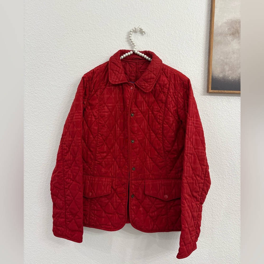Barbour red 10 Quilted Beadnell Polarquilt Jacket
